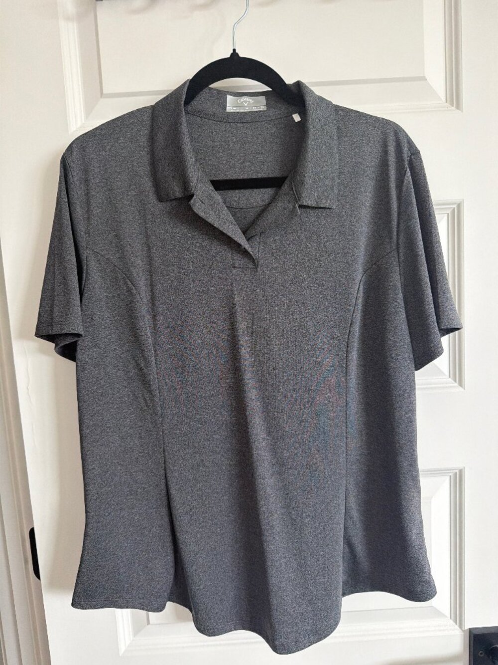 Women's Callaway Opti-Dri Grey Heather Short-Sleeve Golf Polo - Size XL